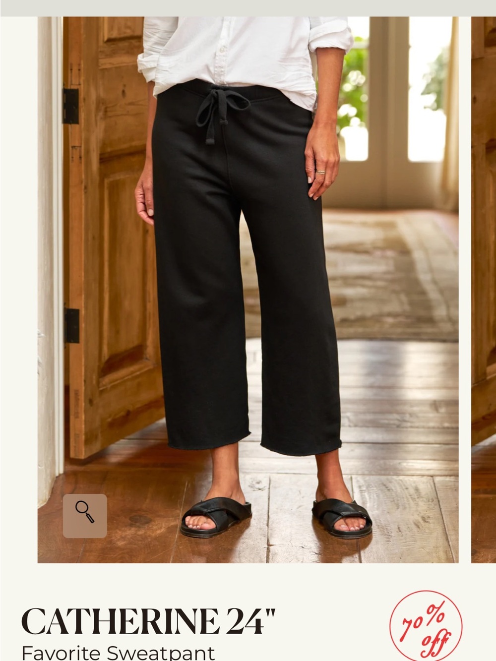 Frank & Eileen Black cropped sweatpants